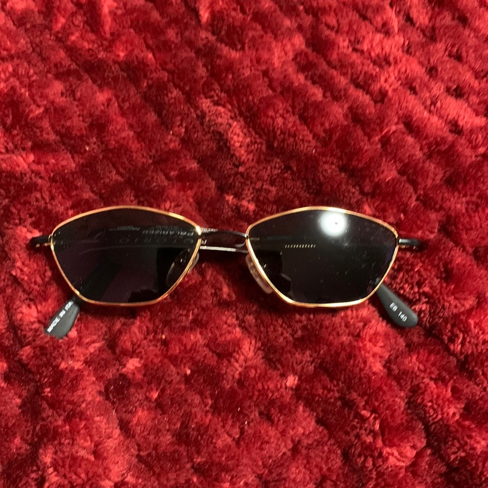 Notorio Occhiali N136 gold metal rim frame asymmetric eye shape 100% UV protect